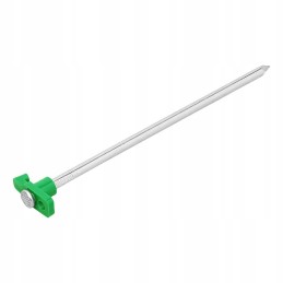 Tent peg pins with a green hook
