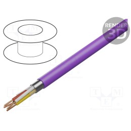 5 m x HELUKABEL - 81081 - Wire, 2x2x0.8mm, EiB/KNX,outdoor, solid, Cu, PVC, violet, CPR: Eca