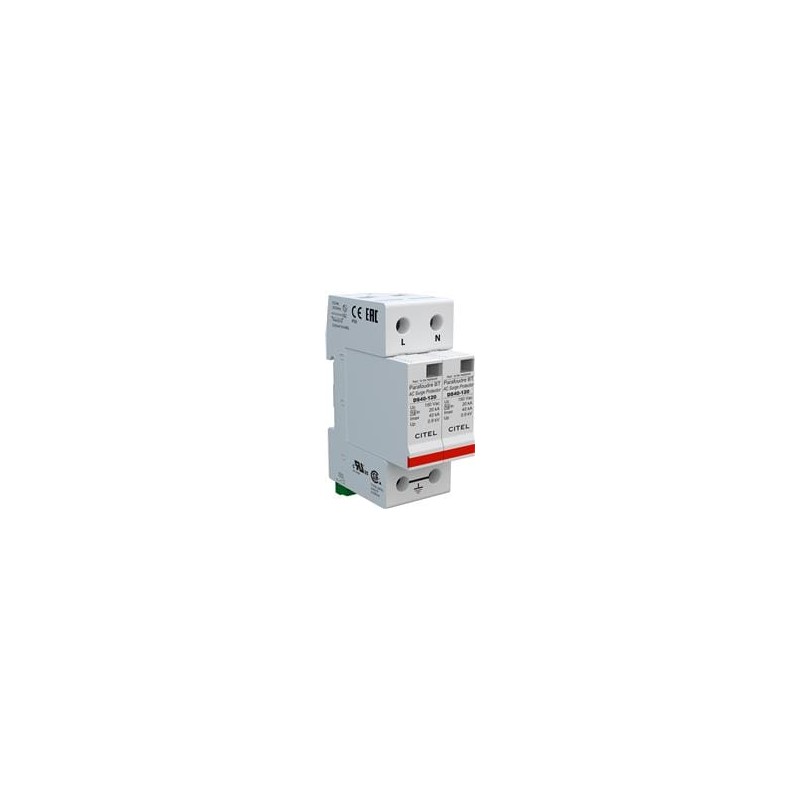 1 pcs : DS42S-120 - Industrial Surge Protectors Din Rail AC Power Surge Suppressor, 40kA max, 240/120V Split Phase, 2P