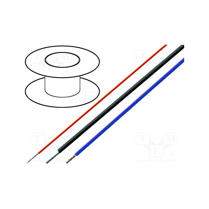 5 m x HELUKABEL - 25523 - Wire, HELUFLON® FEP-6Y, 1x0.25mm2, stranded, Cu, FEP, blue, 600V