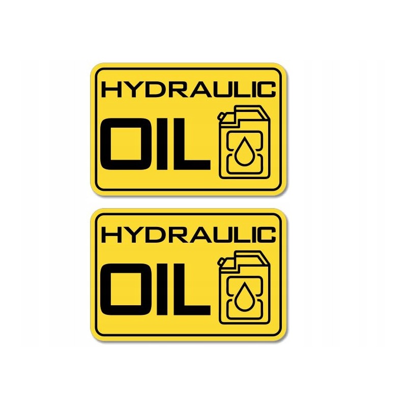 Hydraulic fluid stickers marking hydraulic oil