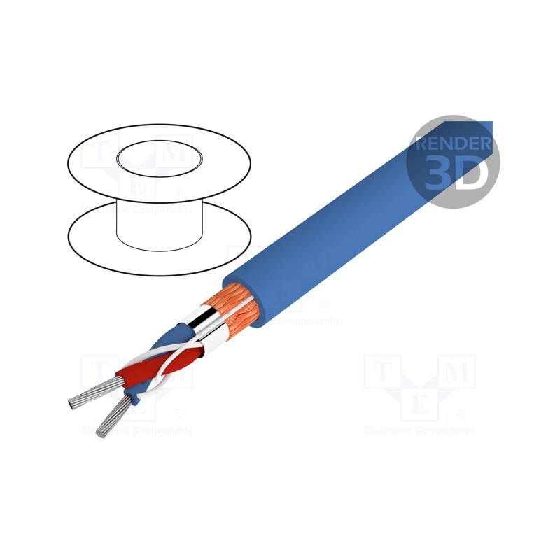 5 m x HELUKABEL - 400031 - Wire: DMX, HELULIGHT®, 2x0.22mm2, stranded, 110Ω, -30÷70°C, 5mm
