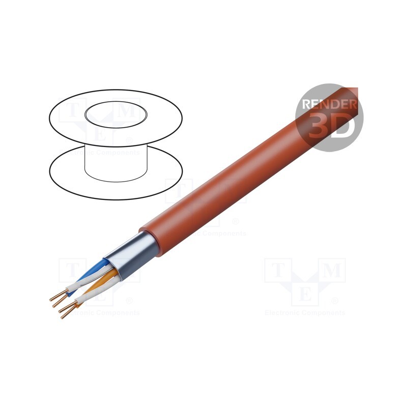 5 m x TECHNOKABEL - 0382 004 23 - Wire: control cable, YnTKSYekw, 2x2x0.8mm, Insulation: PVC, 0.5mm2