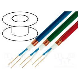 5 m x TASKER - C208-RED - Wire: microphone cable, 2x0.25mm2, red, OFC, -15÷70°C, PVC
