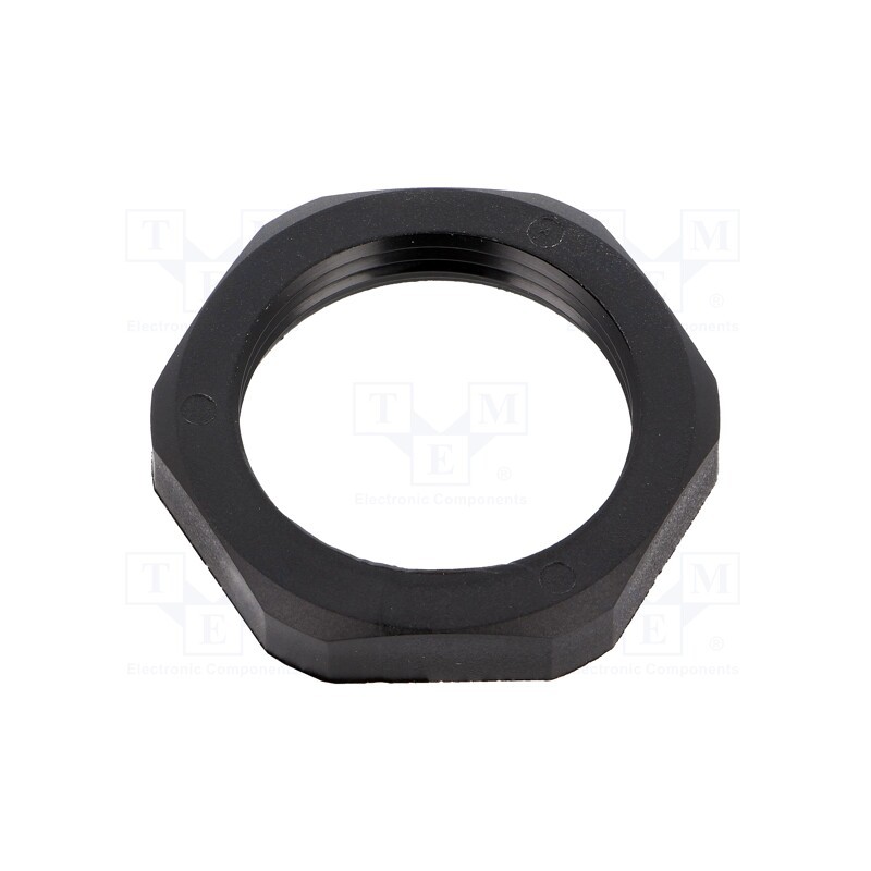 5 pcs x HUMMEL - 1.262.2101.11 - Nut, PG21, polyamide, Thk: 7mm, Spanner: 36mm, black, -40÷100°C