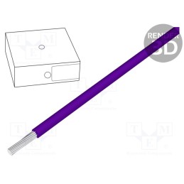 5 m x HELUKABEL - 29184 - Wire, H07V-K, stranded, Cu, 6mm2, PVC, violet, 450V,750V, Class: 5