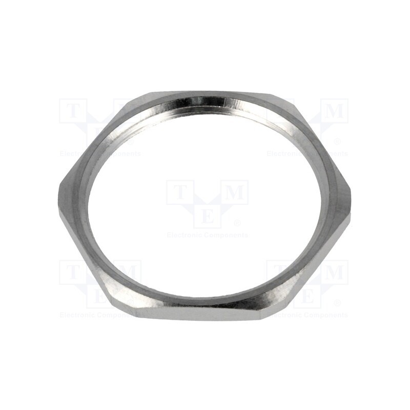 5 pcs x MOLEX - 93600-0102 7000.6961.0 - Nut, PG29, brass, nickel, Thk: 4mm, Spanner: 41mm, Thread: PG