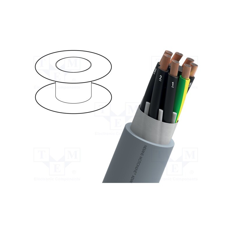5 m x NEXANS - F115004T300 - Wire, MOTIONLINE® ADVANCED, 4G1.5mm2, unshielded, 1kV, Cu, grey
