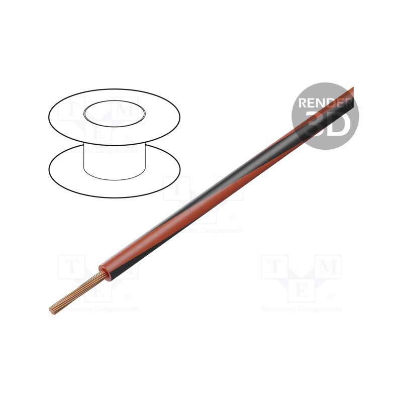 5 m x LAPP - 4512402S - Wire, X05V-K, stranded, Cu, 0.75mm2, PVC, red-black, 300V,500V