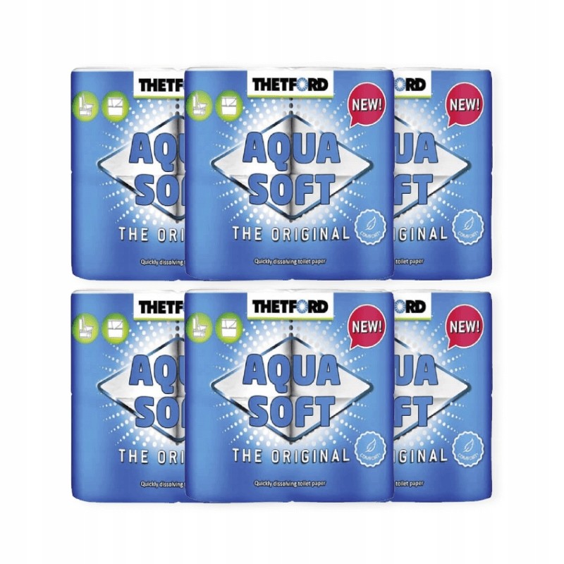 Thetford set of 6x aqua soft toilet paper