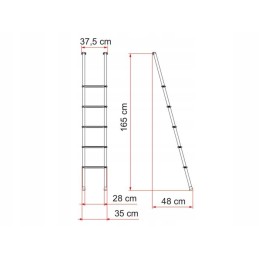 Aluminum ladder for deluxe 5b Fiamma alcove