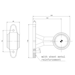LED marker lamp, straight, ft 9 b, long