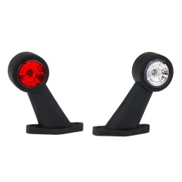 LED corner marker lamp ft 009c 12 24v, slanted, white and red