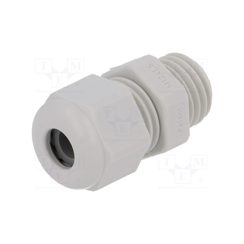 5 pcs x HUMMEL - 1.209.1200.51 - Cable gland, M12, 1.5, IP68, polyamide, light grey, UL94V-0, HSK-K