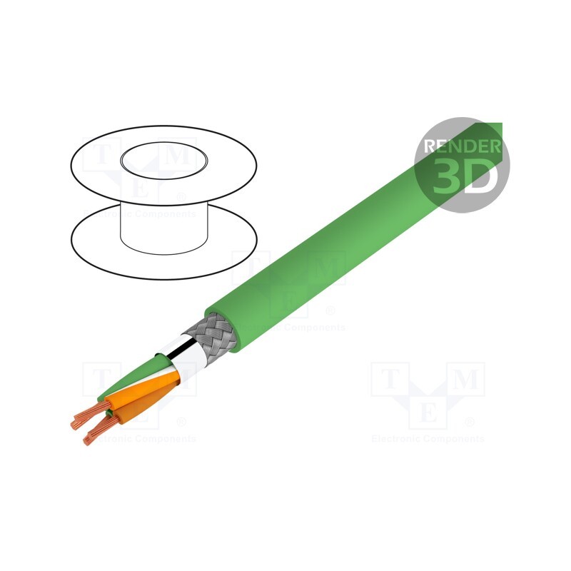 5 m x LAPP - 2170433 - Wire: data transmission, ETHERLINE® Cat.5e, 1x4x26AWG, green
