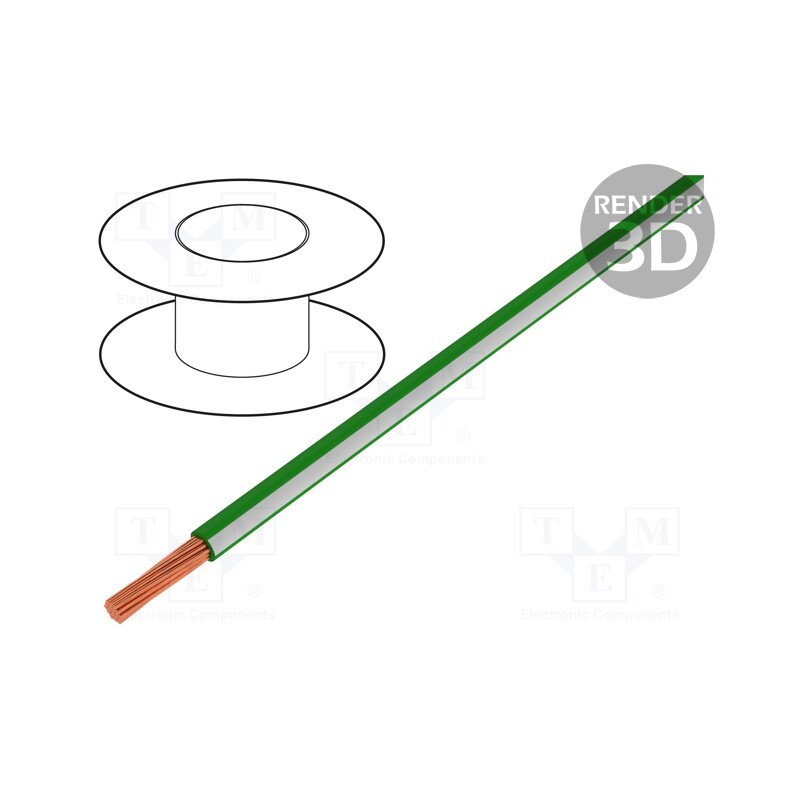 5 m x LAPP - 4522341S - Wire, X07V-K, stranded, Cu, 1.5mm2, PVC, green-white, 450V,750V