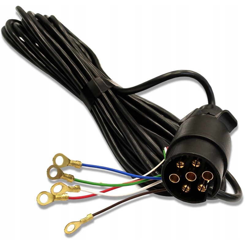 Trailer electric cable, 7 m, 5-wire plug