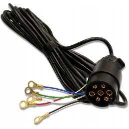 Trailer electric cable, 7 m, 5-wire plug