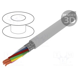 5 m x BITNER - S30593 - Wire, BiT LiYCY, 8x0.5mm2, shielded,tinned copper braid, PVC