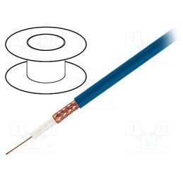 5 m x TASKER - RG59 FLEX BLUE - Wire: coaxial, RG59-flex, stranded, OFC, 0.22mm2, PVC, blue, 2kVAC