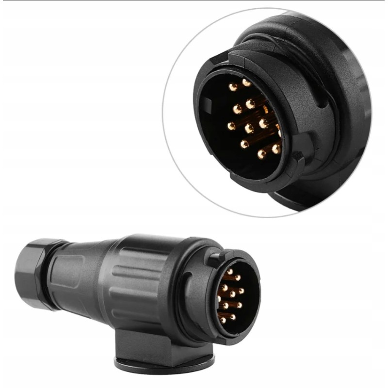 13 pin plug for trailer hitch socket, German, 13 pins, universal