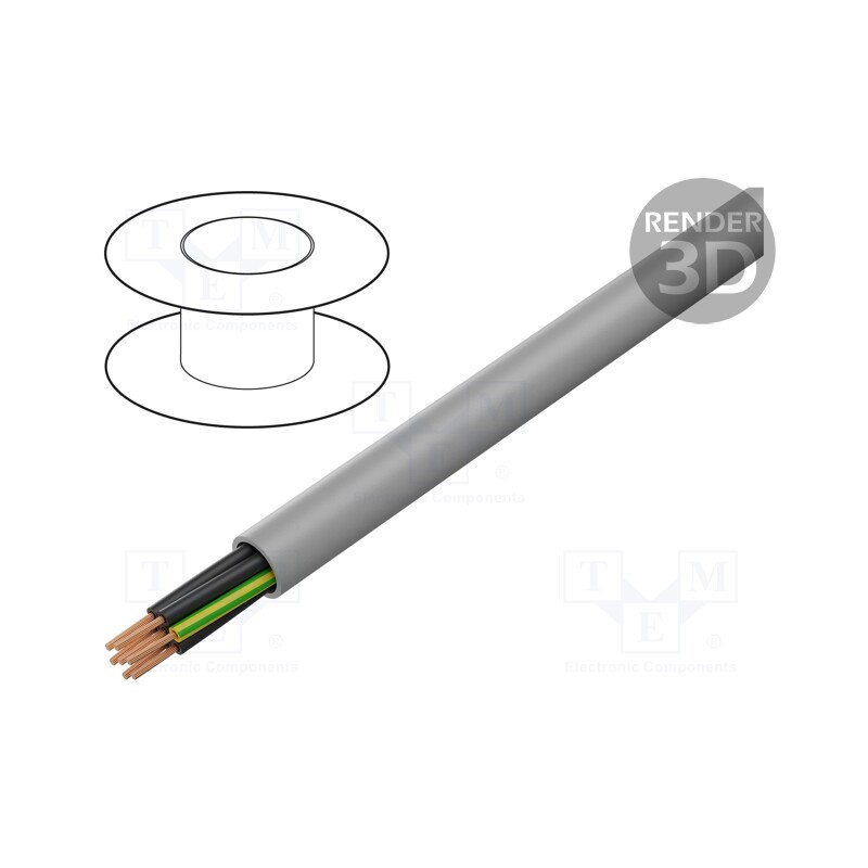5 m x LAPP - 15007 - Wire, H05VV5-F,ÖLFLEX® 150, 7G0.5mm2, unshielded, 300V,500V, Cu