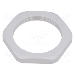 5 pcs x HUMMEL - 1.262.3600.11 - Nut, PG36, polyamide, Thk: 8mm, Spanner: 60mm, grey, -40÷100°C
