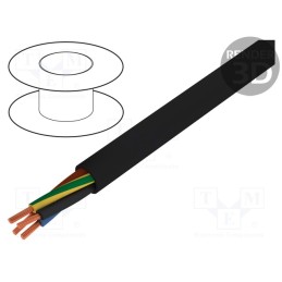 5 m x HELUKABEL - 11003800 - Wire, HELUPOWER® 1000, 3G1.5mm2, round, stranded, Cu, PVC, black