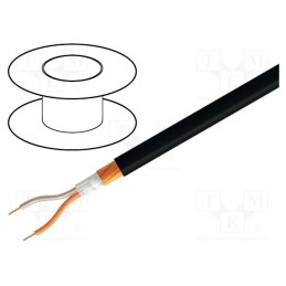 5 m x TASKER - C114 GRAY - Wire: microphone cable, 2x0.25mm2, grey, OFC, -15÷70°C, PVC