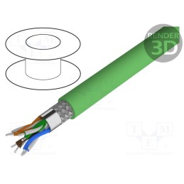 5 m x LAPP - 2170886 - Wire, ETHERLINE® Cat.5, 2x2x22AWG, 5, stranded, Cu, PVC, green