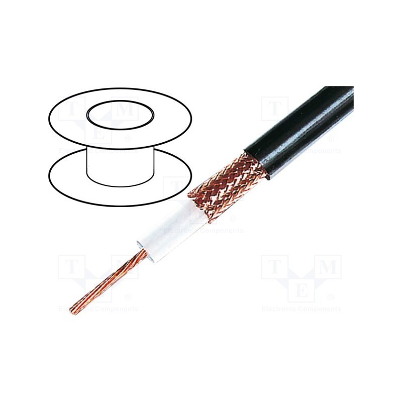5 m x HELUKABEL - 40012 - Wire: coaxial, RG213U, stranded, Cu, PVC, black, 10.3mm