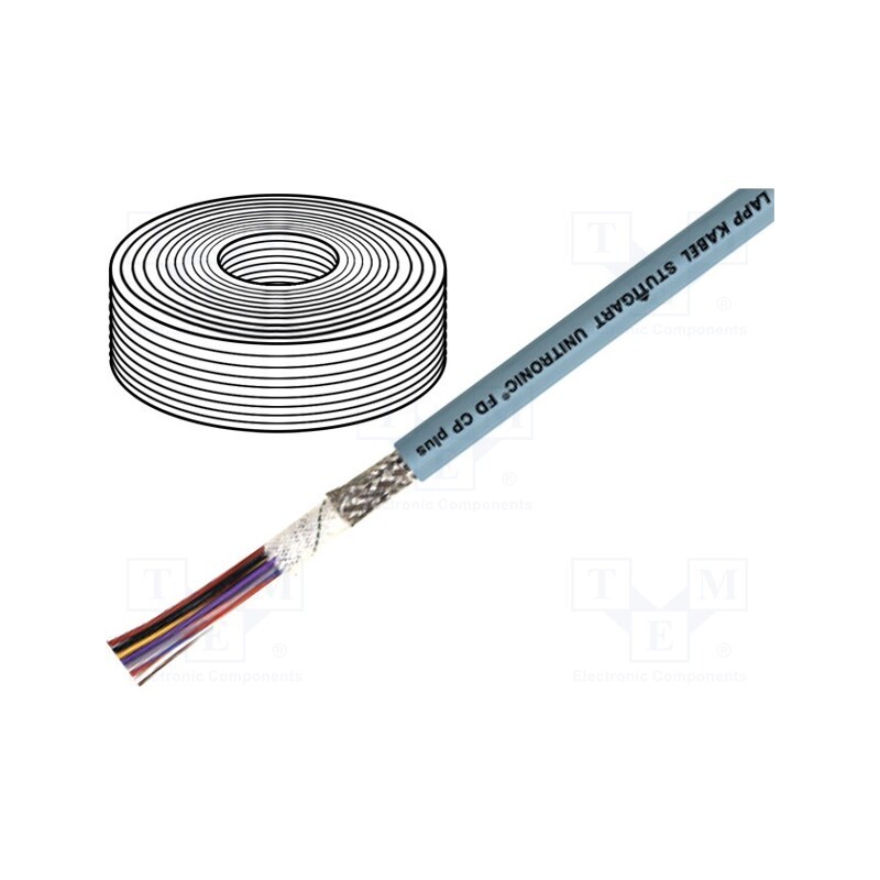 5 m x LAPP - 11139601 - Wire: data transmission, UNITRONIC® FD CP plus, 4x0.14mm2, grey