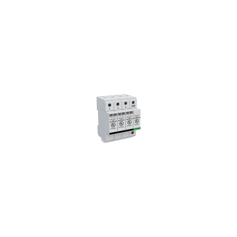 1 pcs : DS74US-277Y/G - Industrial Surge Protectors Din Rail AC Power Surge Suppressor, 70kA max, 480/277V , Single Phase,3P+GSG