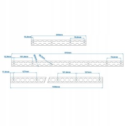 Airline rail cargo securing strip, 100 cm, aluminum