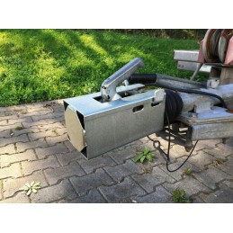 Ball hitch lock box with padlock