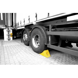 Tire wheel chock holder for truck XL, yellow, PVC, 42 cm