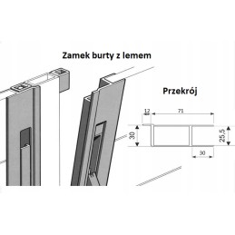 H400 vertical side lock with aluminum steel lining