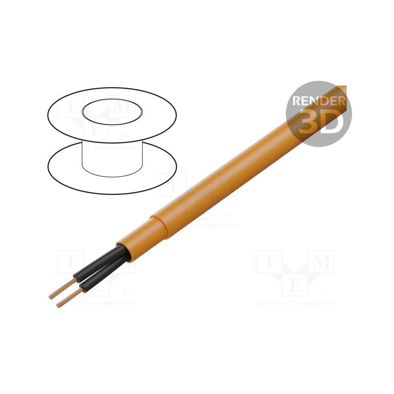 5 m x HELUKABEL - 22006 - Wire, PUR-ORANGE-OZ, 2x1mm2, unshielded, 300V,500V, Cu, stranded