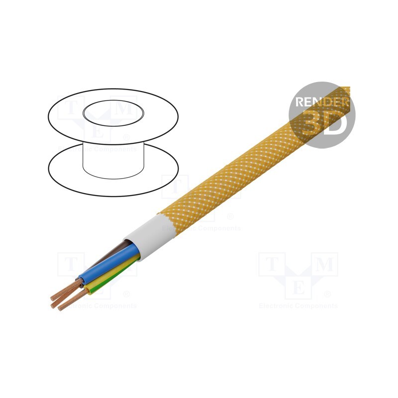 5 m x ESPE - OPAC-3G0.75-1-5034 - Wire, H03VV-F,OMY, 3G0.75mm2, round, stranded, Cu, PVC, textile