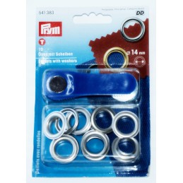 Lanyards eyelets 14mm 10 pcs with moss nickel tools