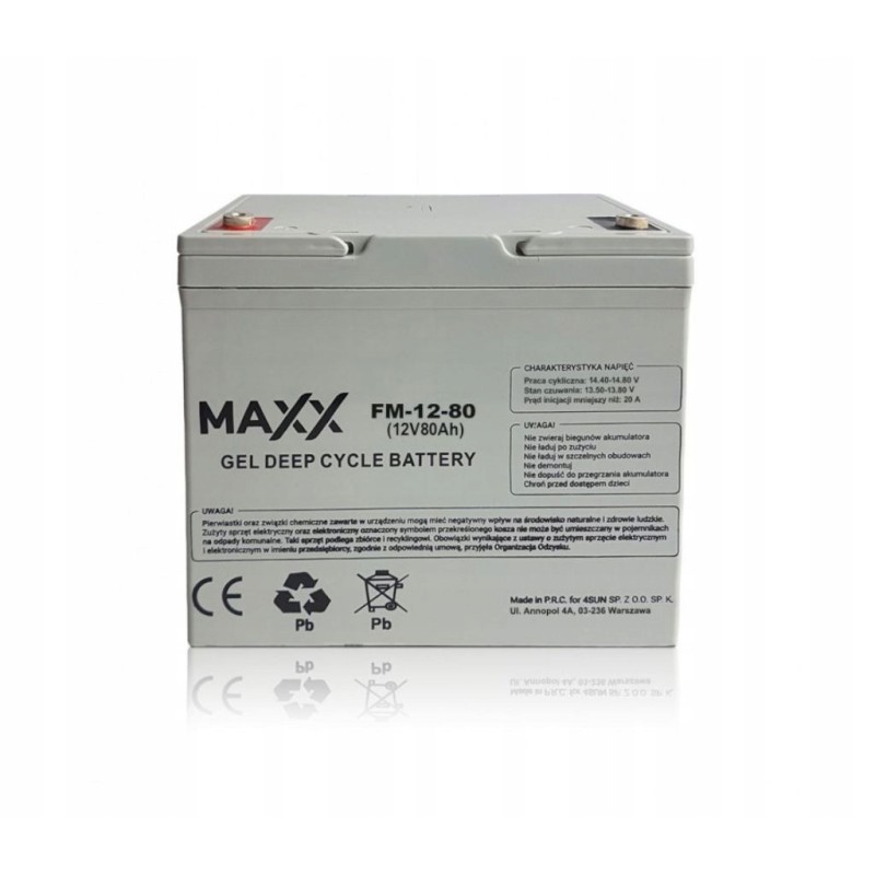 Gel battery 12 fm 80 80ah 12v