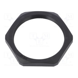 5 pcs x HUMMEL - 1.262.4801.11 - Nut, PG48, polyamide, Thk: 8mm, Spanner: 70mm, black, -40÷100°C