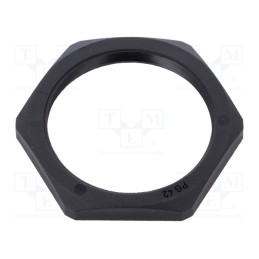 5 pcs x HUMMEL - 1.262.4201.11 - Nut, PG42, polyamide, Thk: 8mm, Spanner: 65mm, black, -40÷100°C