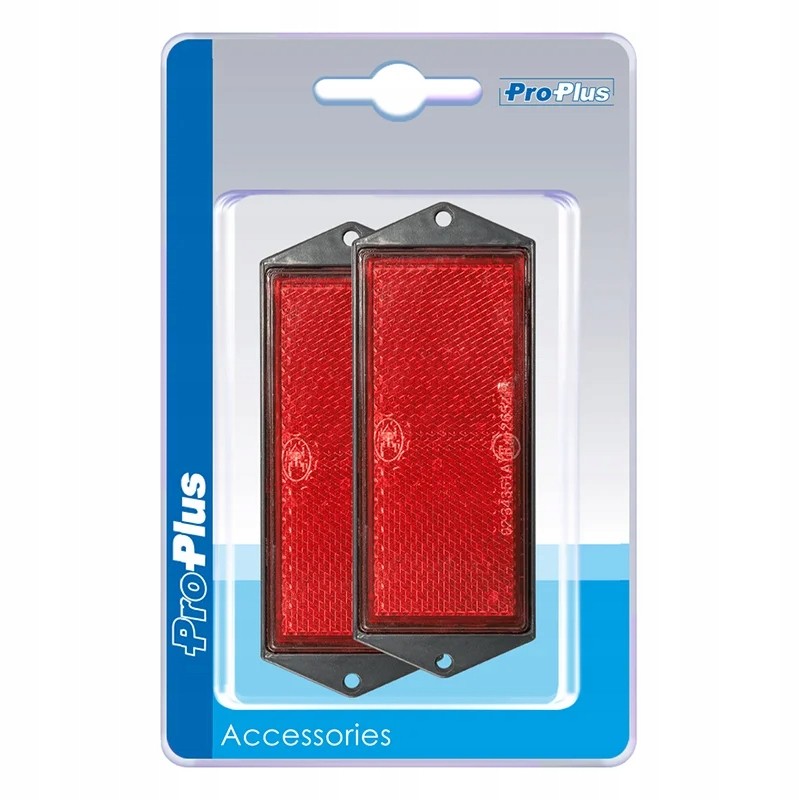 Rectangular reflector 10x4cm red for screws and rivets
