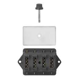 Universal fuse box, 4-fold, 12 24v