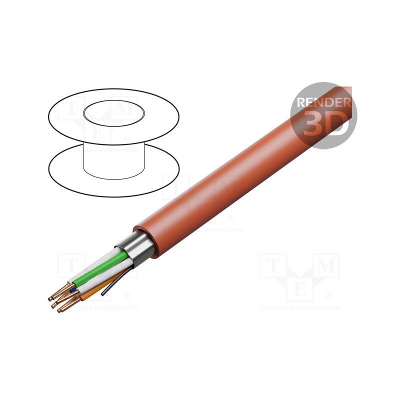 5 m x TECHNOKABEL - 0382 003 23 - Wire: control cable, YnTKSYekw, 3x2x0.8mm, Insulation: PVC, 0.5mm2