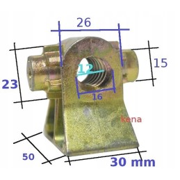 Trailer support screw nut, diameter 16mm, al