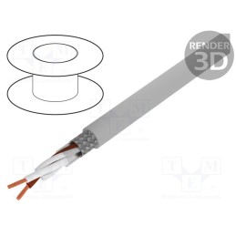 5 m x LAPP - 31336 - Wire, Li2YCY-TP, 1x2x0.5mm2, shielded,tinned copper braid, PVC