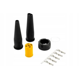 Aspock connector for trailer rear lights, 5 pin bayonet 12v yellow female