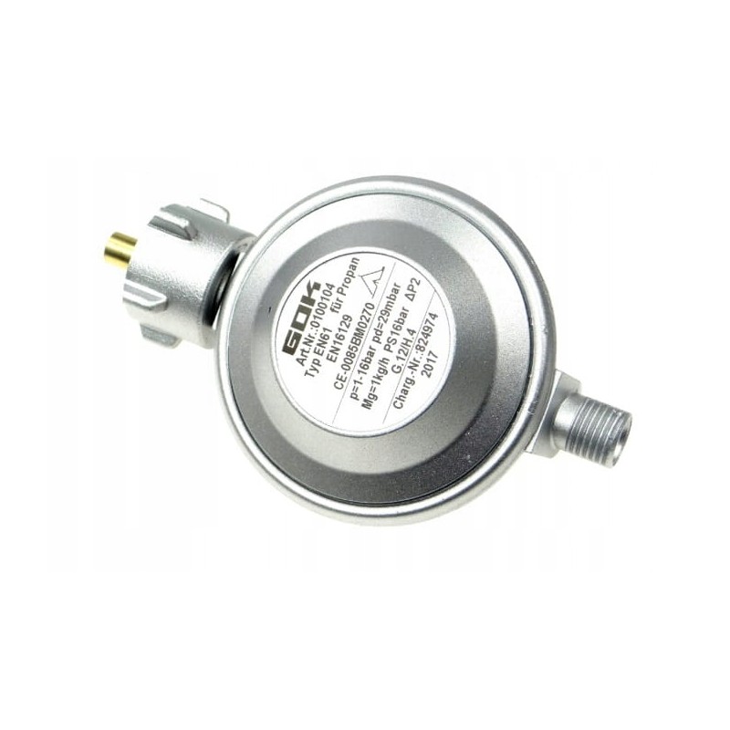 30mbar cylinder gas reducer, Intercamp cylinder certificate